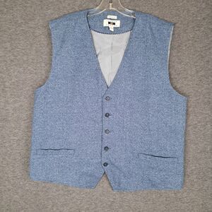 Joseph Abboud Vest Mens 4X Blue Classic Fit Denim Look Waistcoat